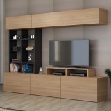 Cumpara ieftin Ansamblu Comoda TV Sasa Teak-Negru
