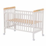 Patut din lemn bebe, 120x60cm,alb,U-Grow