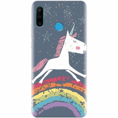 Husa silicon pentru Huawei P30 Lite, Unicorn Rainbow foto