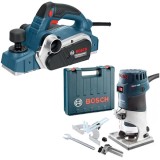 Bosch GHO 26-82 D + GKF 600 - Rindea electrica 710 W 82 mm + Masina de frezat 600 W 6 8 mm valiza plastic