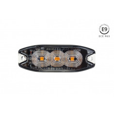 Lumină Bliț Subțire Ambră Pentru Grătar 3x3w Led R65 R10 12/24v Ip67 Amio 02297