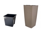 Ghiveci inalt cu vas interior, 28x28x58, Aurora 888, diverse culori