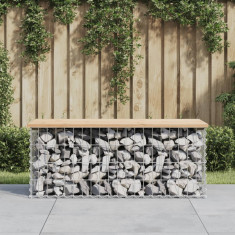 vidaXL Bancă de grădină, design gabion, 103x44x42cm, lemn masiv de pin foto