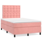 vidaXL Pat box spring cu saltea, negru, 120x190 cm, catifea 3270024
