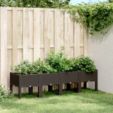Cumpara ieftin Jardinieră de grădină cu picioare, maro, 160x40x42 cm, PP