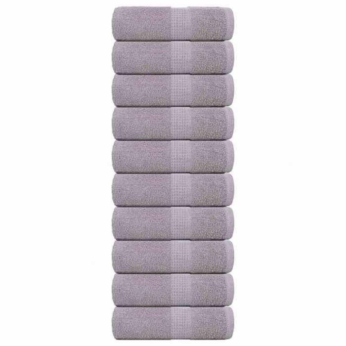 vidaXL Prosoape pentru oaspeți 10 buc Gri 30x50cm 360 g/m&sup2; 100% bumbac