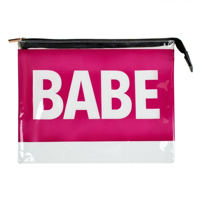 Portfard PVC Transparent, Model Babe, Fucsia, 29x23cm