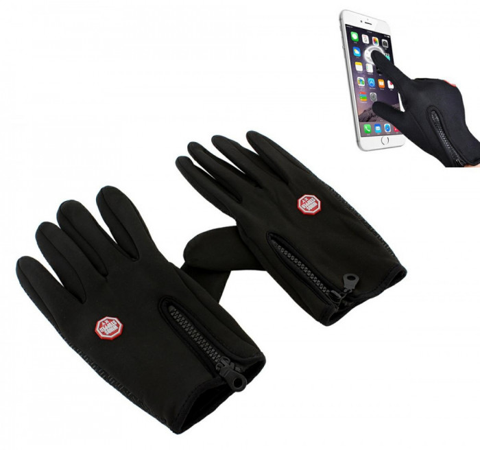 Manusi de iarna unisex pentru ecran touchscreen, marimea XL, culoare negru