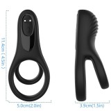 Armony For Him-Dublu Inel Vibrator Negru-Silicon, 10 Trepte