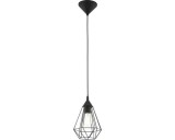 Cumpara ieftin Pendul EGLO Tarbes Negru, 1xE27, Vintage, Inaltime Reglabila 110cm, Metal, Dormitor/Living/Hol