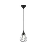 Pendul Eglo Tarbes negru, 1xE27, vintage, negru, inaltime reglabila