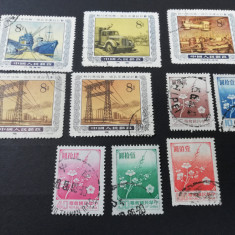 Lot timbre China, 10 valori, stampilat, anii 1960, stare buna