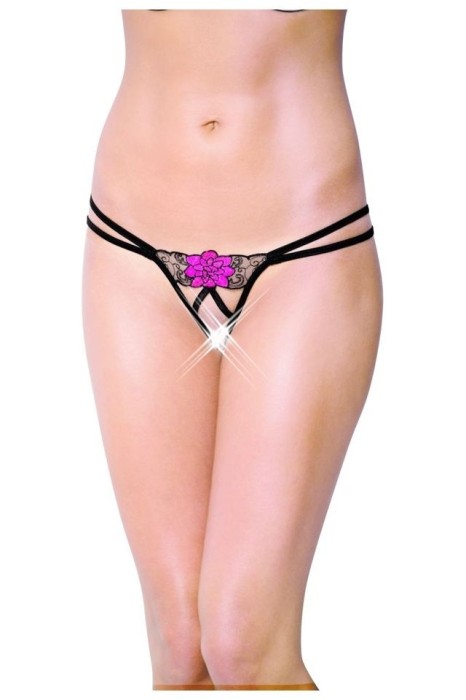 Bikini cu Decupaj G-String Softline - Negri (DB)