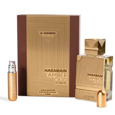 Al Haramain Amber Oud Gold Edition Extreme Pure Parfum Set cadou unisex Parfum 100 ml + 10 ml mini spray re&icirc;ncărcabil