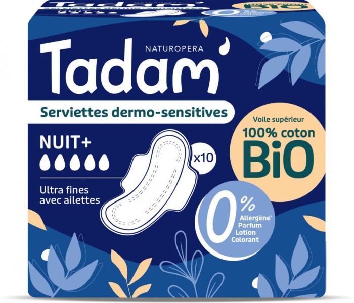 Absorbante BIO hipoalergenice Ultra Noapte+ Tadam