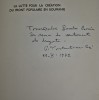 Carte cu autograf P Constantinescu Iasi Front populaire en Roumanie