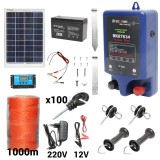 Cumpara ieftin Kit pachet gard electric 3 Joule 12 220V cu kit fotovoltaic panou solar baterie 7ah 1000m (BK87634-1000-03-7ah), Breckner Germany