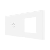 Panou Intrerupator Simplu cu Touch si Priza Simpla Din Sticla LUXION SmartElectro IntelligentHouse