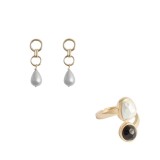 Cumpara ieftin Set Inel si Cercei Avon Lestari , rafinament auriu, perle luminoase si eleganta festiva