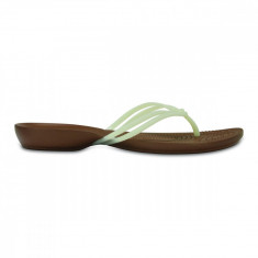 Slapi Crocs Isabella Flip Maro - White/Bronze