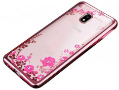 Husa Spate Flower Diamond Samsung J5 2016 Rose Gold Silicon foto