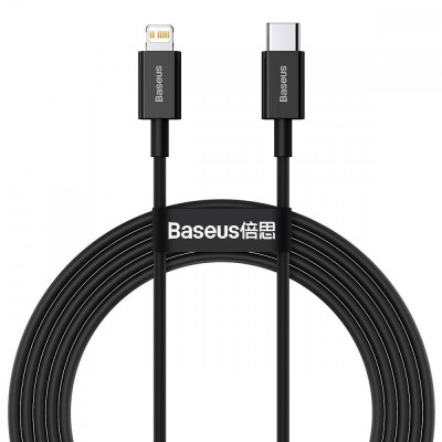 Cablu Usb-c La Lightning Baseus Superior Series, 20w, Pd, 2m, Negru Amio BAS20535 foto
