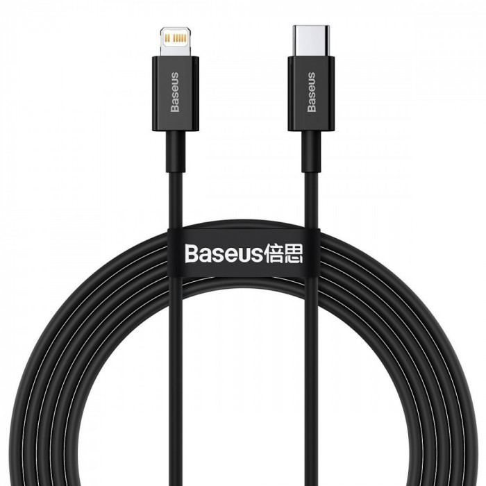 Cablu Usb-c La Lightning Baseus Superior Series, 20w, Pd, 2m, Negru Amio BAS20535