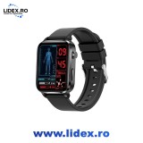 Ceas inteligent, STELS, F200, IP68, Silicon, Control tactil, HD, 1,7", Negru
