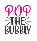 Cumpara ieftin Sticker decorativ, Pop the bubbly ,Negru, 66 cm, 7008ST-1, Oem