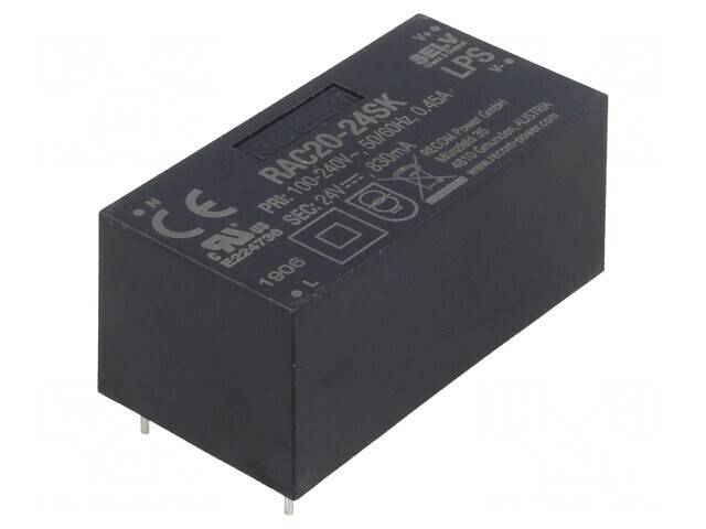 Convertor AC/DC 20W 24VDC RAC20-24SK