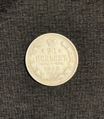 Moneda 20 copeici 1909 Rusia argint