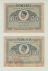 Lot 2 Bancnote 100 Lei 1945, Mihai I, Rom&acirc;nia - Bancnota Veche Colecție