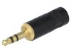 Conector Jack 3.5mm Stereo Aurit, Tata, Drept, pentru Cablu, 3 Pisti, REAN
