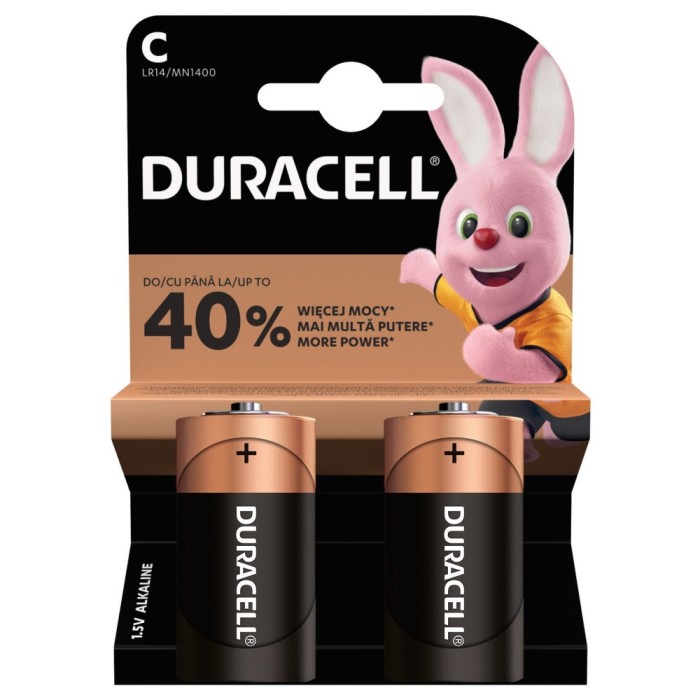 Baterie Duracell Basic, C / R14, 1.5V, alcalina, 2 buc