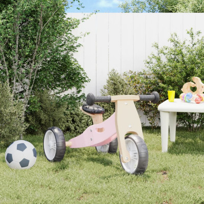 vidaXL Bicicletă de echilibru pentru copii 2 &amp;icirc;n 1, roz foto