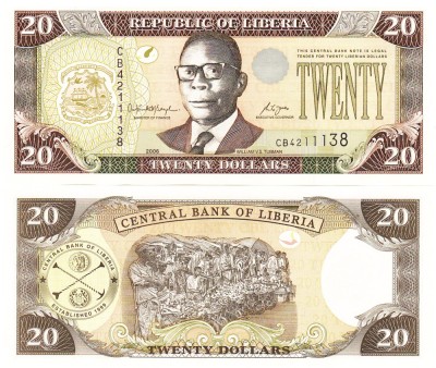 Liberia 20 Dolari 2006 P-28c UNC foto