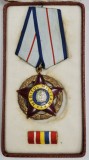 ORDINUL &#039; MERITUL MILITAR &#039; , CLASA A - III - A , DECORATIE CU PANGLICA SI BARETA , IN CUTIE , ANII &#039;70 - &#039; 80