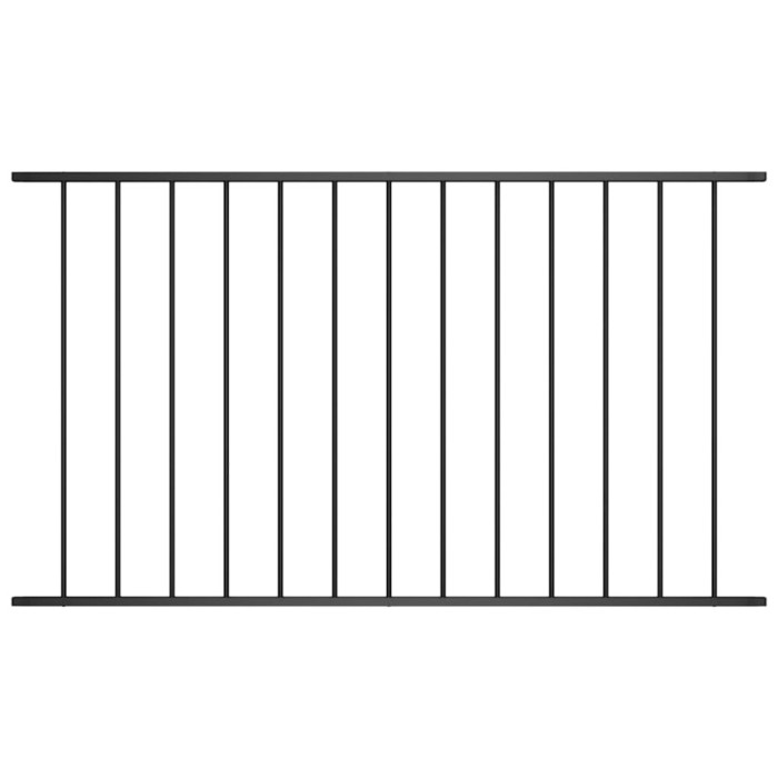 Panou de gard din oțel vopsit &icirc;n c&acirc;mp electrostatic, 1,7x1 m, negru