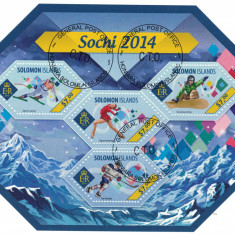 INSULELE SOLOMON 2014 - Jocuri olimpice Sochi/ colita + bloc ( 2 imagini)