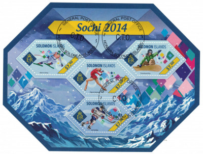 INSULELE SOLOMON 2014 - Jocuri olimpice Sochi/ colita + bloc ( 2 imagini) foto