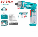 TOTAL - SURUBELNITA 8V LI-ION +ACCESORII, INCARCARE USB PowerTool TopQuality