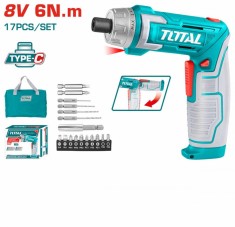 TOTAL - SURUBELNITA 8V LI-ION +ACCESORII, INCARCARE USB PowerTool TopQuality foto