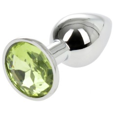 Dop Anal Metallic Buttplug Small Argintiu/Verde Deschis Passion Labs