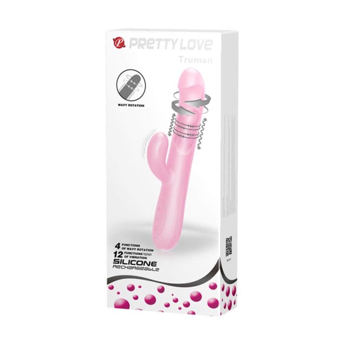 Truman - Vibrator iepuraș, roz, 23.8 cm