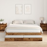 VidaXL Cadru de pat cu depozitare din lemn vechi 180x200 cm