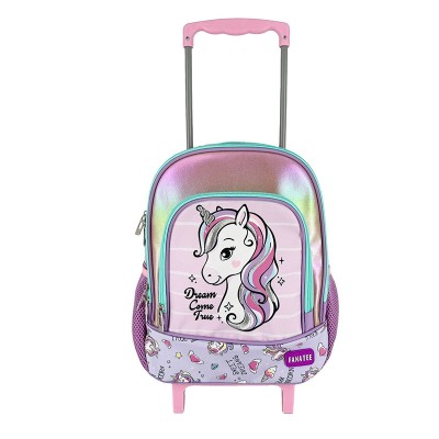 Ghiozdan troler pentru gradinita Glitter Unicorn Fanatee, 56 cm inaltime, maner tip P foto