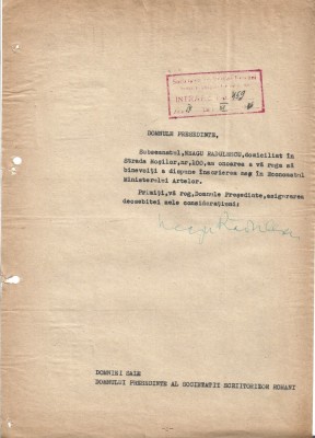 A3543N Neagu Rădulescu, semnătura olografă, 1946 foto