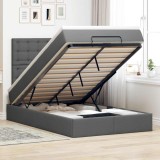 VidaXL Cadru pat otoman cu saltea țesătură gri &icirc;nchis 120x200 cm 3314163