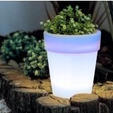 Ghiveci solar - 4 LED-uri alb rece - 16,5 x 19 cm