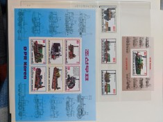 coreea de nord - Timbre trenuri, locomotive, cai ferate, nestampilate MNH foto